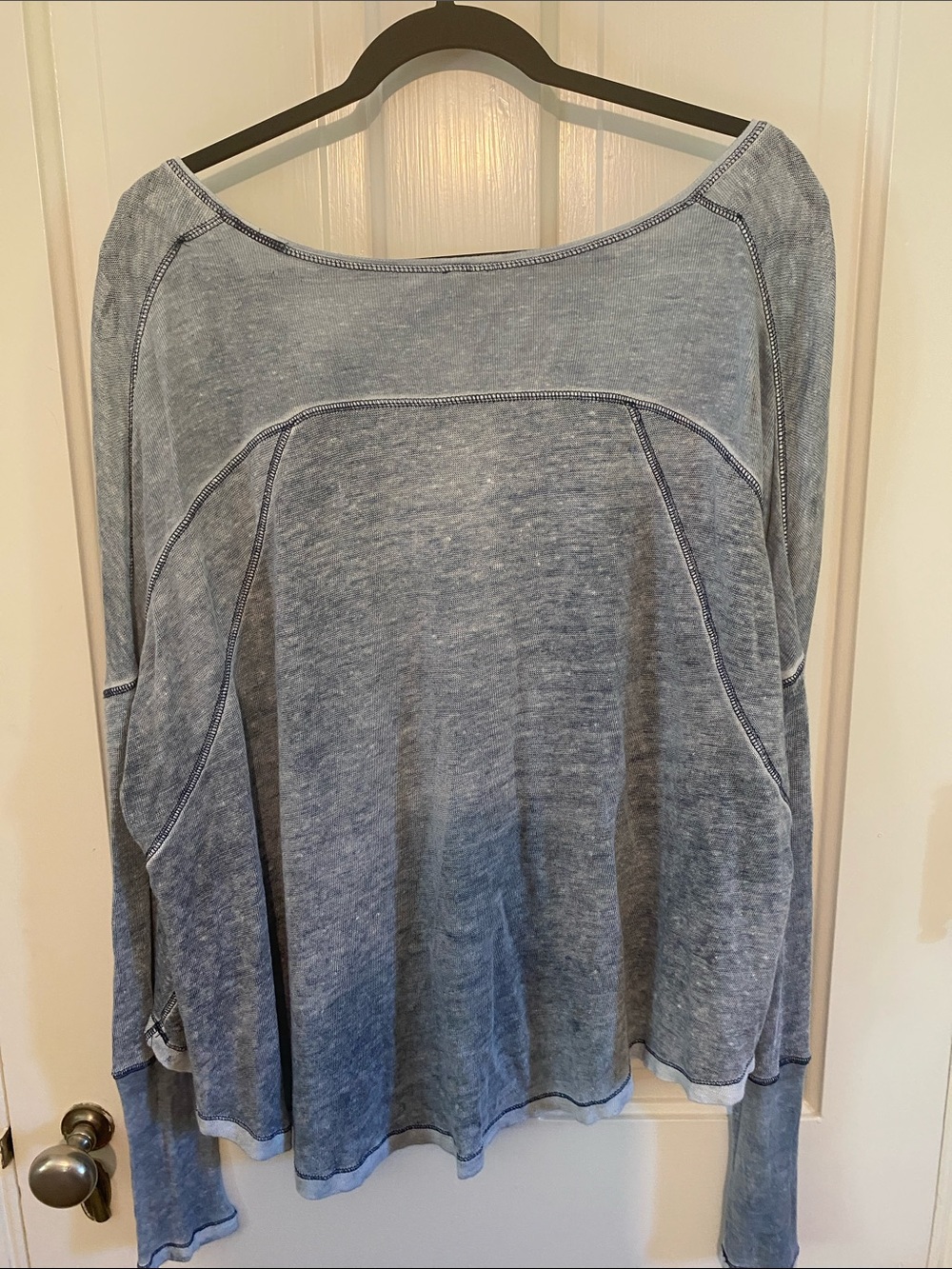 We The Free Soft Washed Blue Long Sleeve Tee - Picture 2 of 4